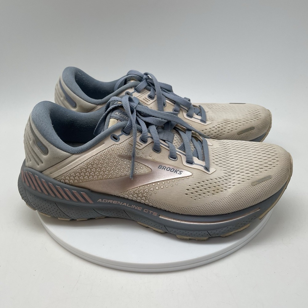 Brooks Sneakers Womens 9 B Adrenaline GTS 22 1203531B599 Beige Running Shoes‎